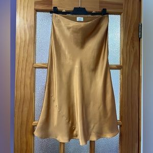 Aritzia Wilfred Only Slip Midi Skirt (Molten Camel)